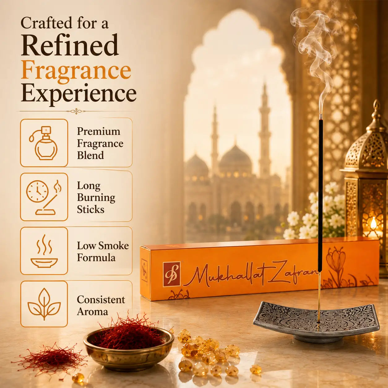 Mukhallat Zafran Premium Incense Stick (Agarbatti) – 50gm