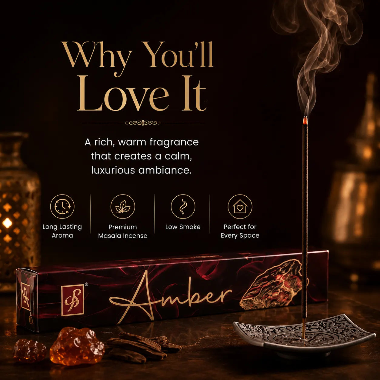 Amber Premium Incense Stick (Amber Oudh Agarbatti) – 50gm
